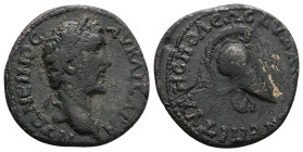 Thrace, Byzantium. Antoninus Pius, AD c. 147-161, soon after 147. AE. 9.18 g. 27.93 mm.
Obv: ΑV ΚΑΙϹΑΡ ΑΝΤΩΝƐΙΝΟϹ. Laureate head of Antoninus Pius, ri...