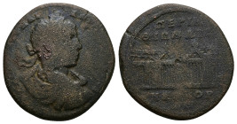 Thrace, Perinthus. Elagabalus, AD 218-222. AE. 13.52 g. 29.50 mm.
Obv: Laureate, draped and cuirassed bust of Elagabalus, right.
Rev: ΠΕΡΙΝΘΙΩΝ ΔΙϹ ΝΕ...