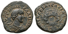 Pontos, Neocaesarea. Gallienus, AD 253-268. AE. 12.79 g. 28.17 mm.
Obv: AYT K ΠO ΛIK ΓAΛIHNOC. Laureate, draped, cuirassed bust of Gallienus, right.
R...