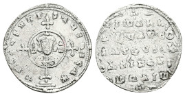 John I Tzimisces 969-976 AD. AR, Miliaresion. 2.01 g. 20.90 mm. Constantinople.
Obv: + IhSUS XRIStUS nICA*. Cross crosslet on globus above two steps, ...