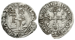 Crusaders. Knights of St. John. Grand Master Hélion de Villeneuve (?), AD 1319-1346. AR, Asper. 1.85 g. 23.31 mm.
Obv: [+ FR ЄLIOn VS DЄI GRACIA]. Gra...