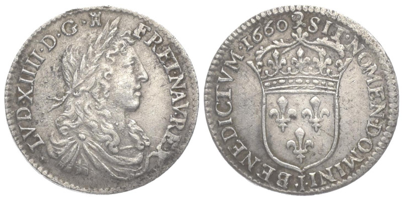 France. Louis XIV the Sun King, AD 1643-1715. 5 Sols. 2.21 g. 20.29 mm.
Obv: LVD...