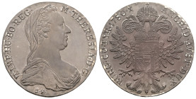 Austrian Empire. Maria Theresia, AD 1740-1780. AR, Thaler. 28.24 g. 40.79 mm.
Obv: M THERESIA D G R IMP HU BO REG / S F. (Maria Theresia, Dei gratia, ...