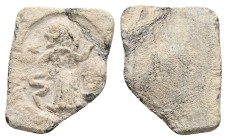 PB Roman provincial. Asia Minor. Rectangular lead tessera (AD 1st–3rd centuries).
Obv: Hygieia standing r., feeding serpent; at her feet, r., altar; b...