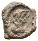 PB Roman provincial. Asia Minor. Lead seal (AD 3rd century).
Obv: Bust of bearded emperor, r., behind, palm branch.
Rev: Blank.
Weight: 7.48 g.
Di...