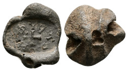 PB Early Byzantine conical seal of Tryphon (c. AD 5th century).
Obv: Cross; circular inscription: Τρύφωνος (retrograde).
Translation: Tryphon.
Rev: Bl...