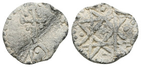 PB Medieval and World. Crusader States. Lead token. (c. AD 12th–13th centuries). 
Obv: The Dome of the Rock(?) with cross above; Pellets in the angles...