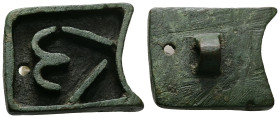AE Early Byzantine monogrammatic bronze bread-stamp (AD 5th–7th centuries)
Bronze bread-stamp with a monogram in high relief: α, ι, ω. Reading: Ἰωάνν...
