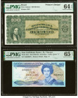 Brazil Republica Banco do Brasil 100 Mil Reis ND Pick Unlisted Printer's Design PMG Choice Uncirculated 64 EPQ; East Caribbean States Central Bank, St...