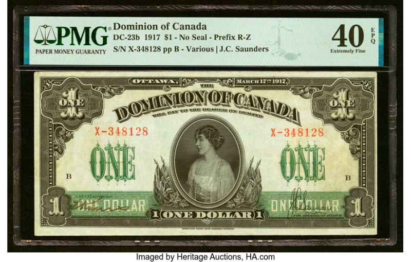 Canada Dominion of Canada $1 17.3.1917 DC-23b PMG Extremely Fine 40 EPQ. HID0980...