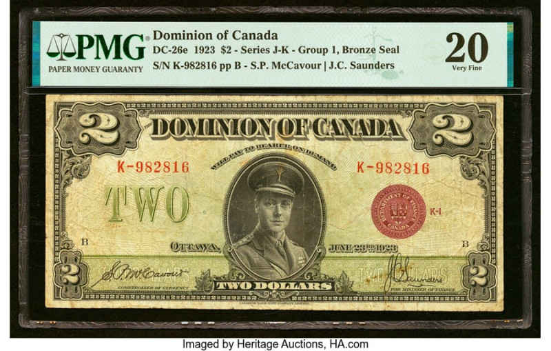 Canada Dominion of Canada $2 23.6.1923 DC-26e PMG Very Fine 20. HID09801242017 ©...