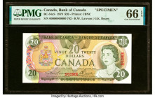Canada Bank of Canada $20 1979 BC-54aS Specimen PMG Gem Uncirculated 66 EPQ. HID09801242017 © 2023 Heritage Auctions | All Rights Reserved