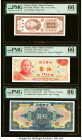 China Central Bank of China, Shanghai 10 Dollars 1928 Pick 197e S/M#C300-42c PMG Gem Uncirculated 66 EPQ; China Bank of Taiwan, Matsu 1; 10 Yuan (1954...
