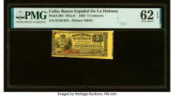 Cuba El Banco Espanol de la Habana 5 Centavos 6.8.1883 Pick 29d PMG Uncirculated 62 EPQ. HID09801242017 © 2023 Heritage Auctions | All Rights Reserved...