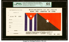 Cuba Cuban Revolutionary Movement Bond Group Lot of 7 Examples PMG Choice Uncirculated 64; Choice Uncirculated 63 (3); Choice About Unc 58 (2); About ...