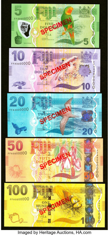 Fiji Reserve Bank of Fiji 5; 10; 20; 50; 100 Dollars ND (2013) Pick 115s; 116s; ...