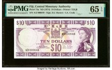Fiji Central Monetary Authority 10 Dollars ND (1974) Pick 74a PMG Gem Uncirculated 65 EPQ. HID09801242017 © 2023 Heritage Auctions | All Rights Reserv...