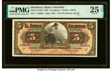 Honduras Banco Atlantida 5 Lempiras 1.2.1943 Pick S123d PMG Very Fine 25 EPQ. HID09801242017 © 2023 Heritage Auctions | All Rights Reserved
