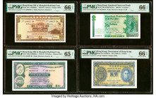 Hong Kong Hongkong & Shanghai Banking Corp. 5; 10 (2); 1 Dollars 27.3.1969; 31.10.1972; 1.1.1985; ND (1940-41) Pick 181c; 182g; 287b; 316 Four Example...