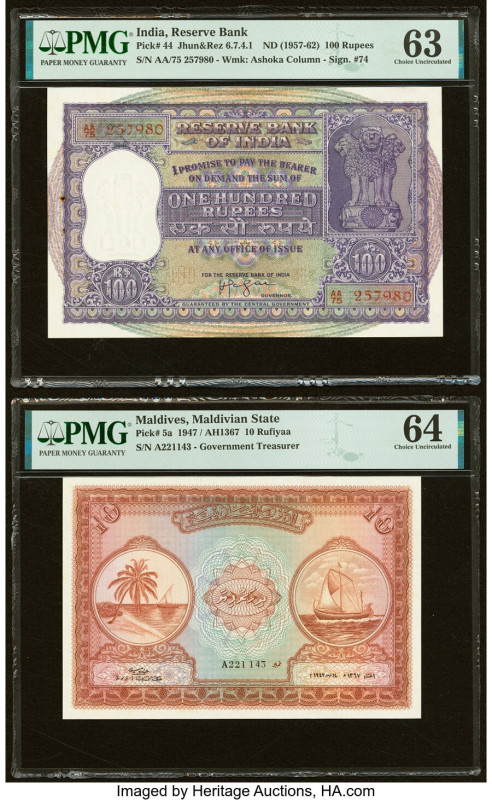 India Reserve Bank of India 100 Rupees ND (1957-62) Pick 44 Jhun6.7.4.1 PMG Choi...