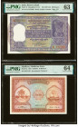 India Reserve Bank of India 100 Rupees ND (1957-62) Pick 44 Jhun6.7.4.1 PMG Choice Uncirculated 63; Maldives Maldivian State Government 10 Rufiyaa 194...