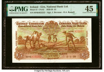 Ireland - Republic (Eire) Currency Commission, National Bank Limited 5 Pounds 5.1.1939 Pick 27 PMG Choice Extremely Fine 45. Fancy serial number 02222...