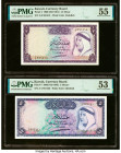 Kuwait Kuwait Currency Board 1/2; 5 Dinars 1960 (ND 1961) Pick 2; 4 Two Examples PMG About Uncirculated 55; About Uncirculated 53. HID09801242017 © 20...
