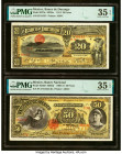 Mexico Banco Nacional Mexicano; Banco de Durango 50; 20 Pesos 5.11.1913; 1.3.1914 Pick S260d; S275c Two Examples PMG Choice Very Fine 35 EPQ (2). HID0...