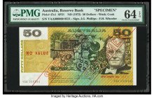 Australia Australia Reserve Bank 50 Dollars ND (1973) Pick 47s1 SP21 Specimen PMG Choice Uncirculated 64 EPQ. This series is widely collected in both ...