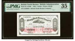 British North Borneo British North Borneo Company 1 Dollar 1.1.1936 Pick 28 PMG Choice Very Fine 35. Pleasing color within the red security underprint...