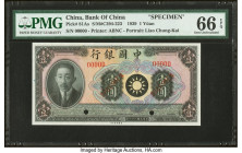 China Bank of China 1 Yuan 1939 Pick 81As S/M#C294 Specimen PMG Gem Uncirculated 66 EPQ. The three denominations of the Bank of China's 1939 series ar...