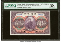 China Bank of Communications 10 Dollars 1.7.1913 Pick 111As S/M#C126-40 Specimen PMG Choice About Unc 58. A pleasing Specimen featuring a lovely vigne...