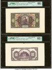 China Bank of Communications, Fengtien 10 Dollars 1.1.1923 Pick 133p1; 133p2 Front and Back Proof PMG Gem Uncirculated 66 EPQ; Gem Uncirculated 65 EPQ...