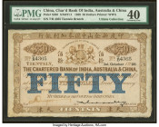 China Chartered Bank of India, Australia & China, Tientsin 50 Dollars 1.10.1929 Pick S205 S/M#Y11 PMG Extremely Fine 40. The Fifty Dollars denominatio...