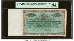 China Chartered Bank of India, Australia & China, Tientsin 50 Dollars 1929 Pick S210r Remainder PMG Choice Uncirculated 63. A high denomination Remain...