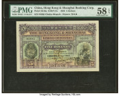 China Hongkong & Shanghai Banking Corporation, Chefoo 5 Dollars 1.9.1922 Pick S316a S/M#Y13 PMG Choice About Unc 58 EPQ. Beautiful Thomas de la Rue pr...