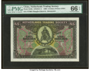 China Netherlands Trading Society 5 Dollars 1.1.1909 Pick S458r S/M#S51-2 Remainder PMG Gem Uncirculated 66 EPQ. The Netherlands Trading Society has i...