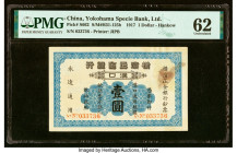 China Yokohama Specie Bank Limited, Hankow 1 Dollar 1.10.1917 Pick S662 S/M#H31-125b PMG Uncirculated 62. Sharp contrasting inks enhance this scarce, ...