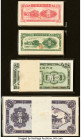 China Amoy Industrial Bank 1; 5; 10; 50 Cents ND (ca. 1940) Pick S1655; S1656; S1657; S1685 Four Packs of 100 Crisp Uncirculated. A well preserved gro...