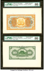 China Fu-Tien Bank 10 Dollars ND (1921) Pick S3016p1; S3016p2 S/M#Y70-22 Front and Back Proof PMG Gem Uncirculated 66 EPQ (2). Both sides of this popu...