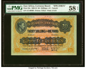 East Africa East African Currency Board, Nairobi 20 Shillings = 1 Pound 1.7.1941 Pick 30s Specimen PMG Choice About Unc 58 EPQ. Fantastic design eleme...