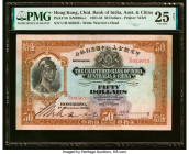 Hong Kong Chartered Bank of India, Australia & China 50 Dollars 1.11.1934 Pick 56 KNB36 PMG Very Fine 25 Net. A surviving high denomination from this ...
