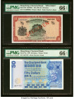 Hong Kong Chartered Bank 10; 50 Dollars 1.7.1961; 1.1.1979 Pick 70s; 78a Specimen / Issue PMG Gem Uncirculated 66 EPQ (2). A brilliant array of color ...