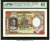 Hong Kong Chartered Bank 500 Dollars 1.7.1961 Pick 72as Specimen PMG Choice Uncirculated 63. Definitely the scarcest date for the Pick 72 series, and ...