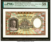 Hong Kong Chartered Bank 500 Dollars ND (1962) Pick 72b PMG Choice About Unc 58. A popular, large format type featuring the scarce signature variety f...