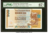 Hong Kong Chartered Bank 500 Dollars 1.1.1982 Pick 80b PMG Superb Gem Unc 67 EPQ. Featuring the final date of banknotes issued by The Chartered Bank, ...