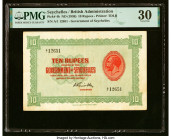 Seychelles Government of Seychelles 10 Rupees ND (1936) Pick 4b PMG Very Fine 30. Any King George V portrait banknote from the Seychelles is a prize, ...