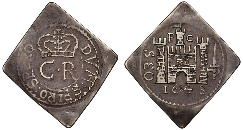 VF35 | Charles I 1648 Pontefract Lozenge silver Shilling

Charles I (1625-49),...