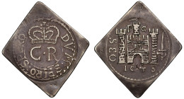VF35 | Charles I 1648 Pontefract Lozenge silver Shilling