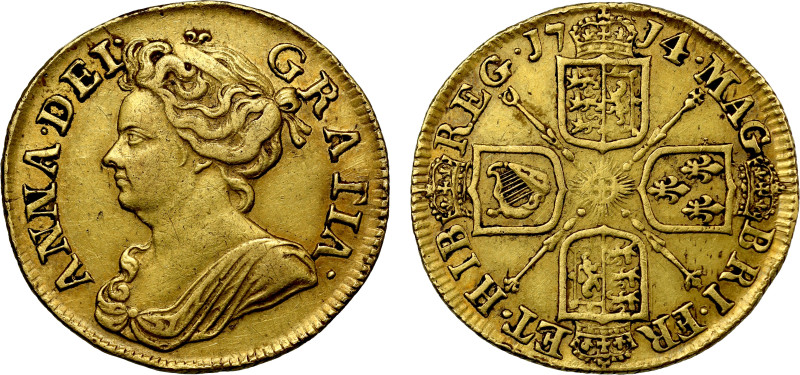 Anne 1714 Guinea

Anne (1702-14), gold Guinea, 1714, Post-Union, third draped ...